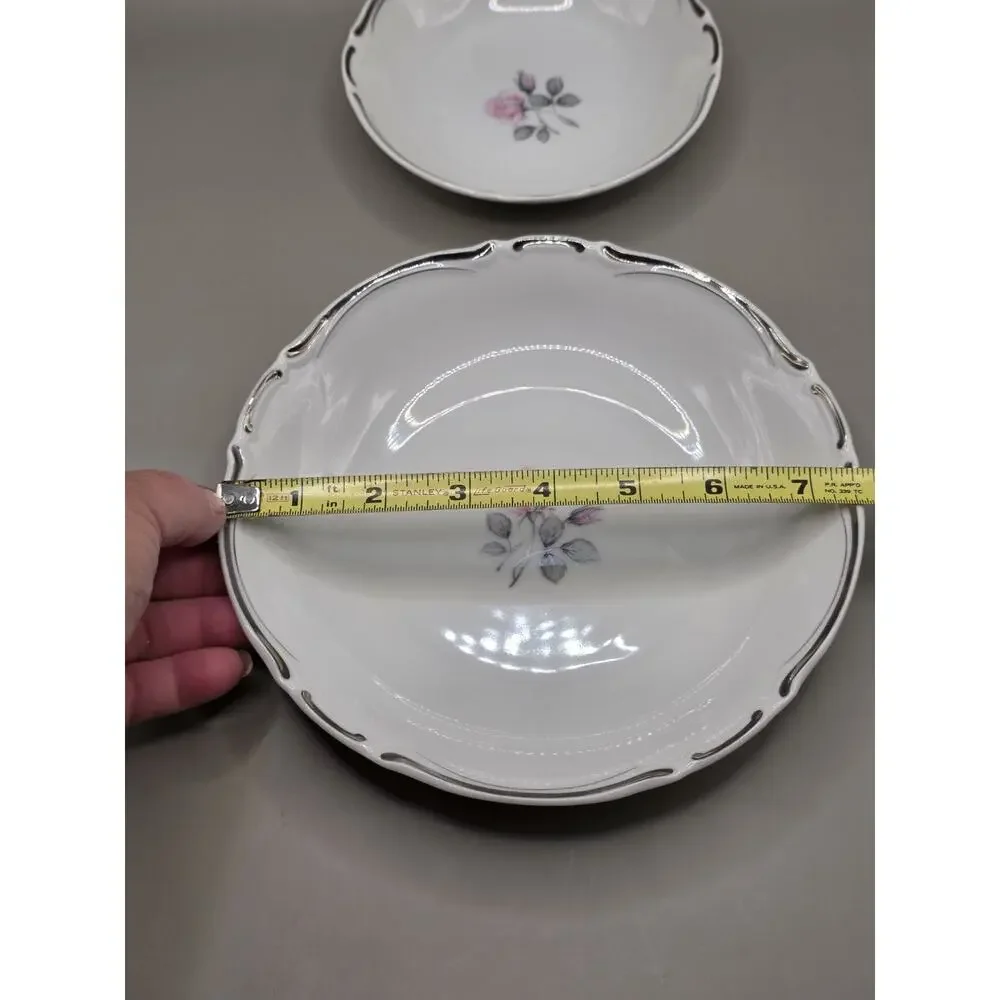 Vintage Grace China Elegante Serving Bowls Set 576 Seyei Japan Rose Platinum